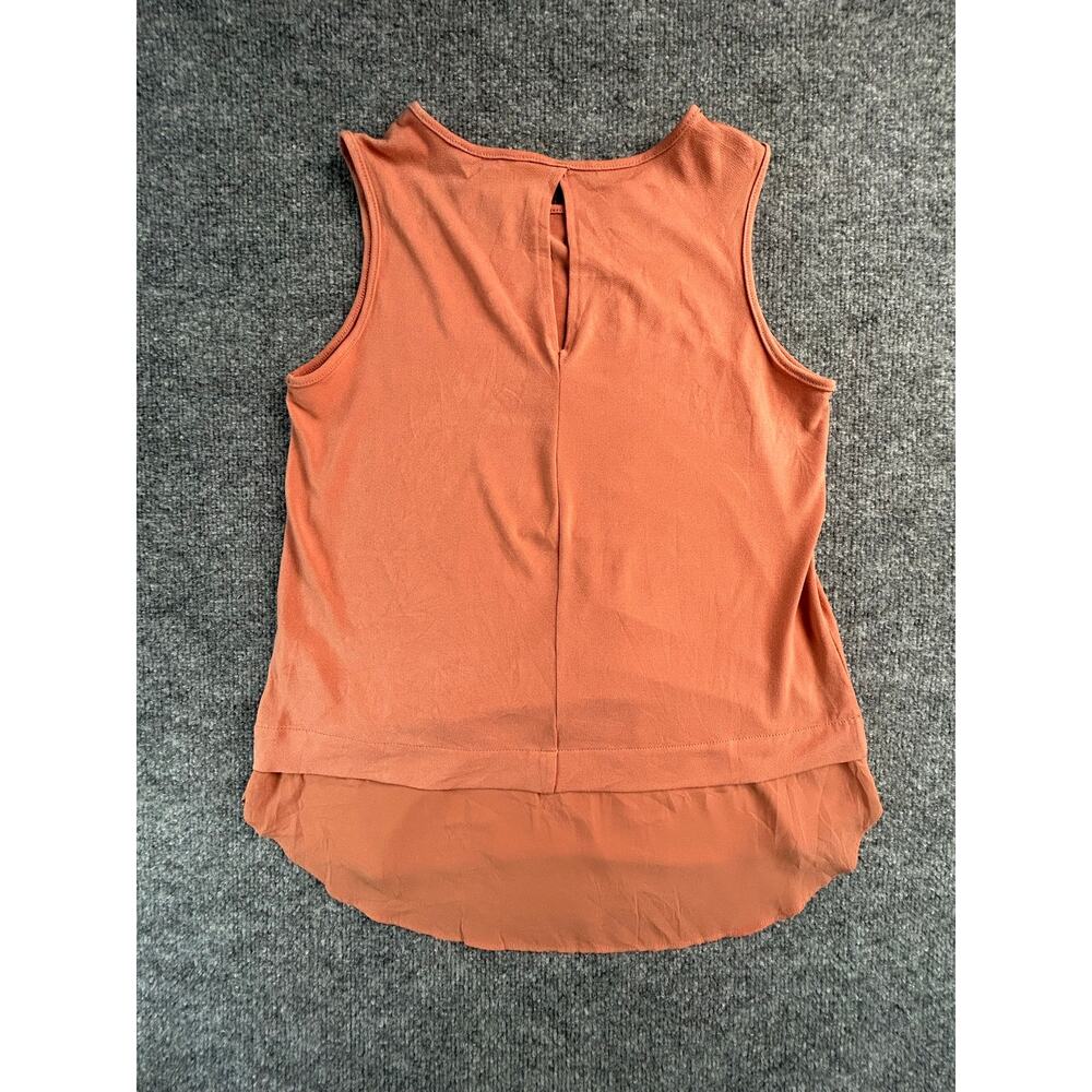 Banana Republic W XS Sleeveless Blouse Rust Orange High Low Layered Hem Back - Picture 5 of 5